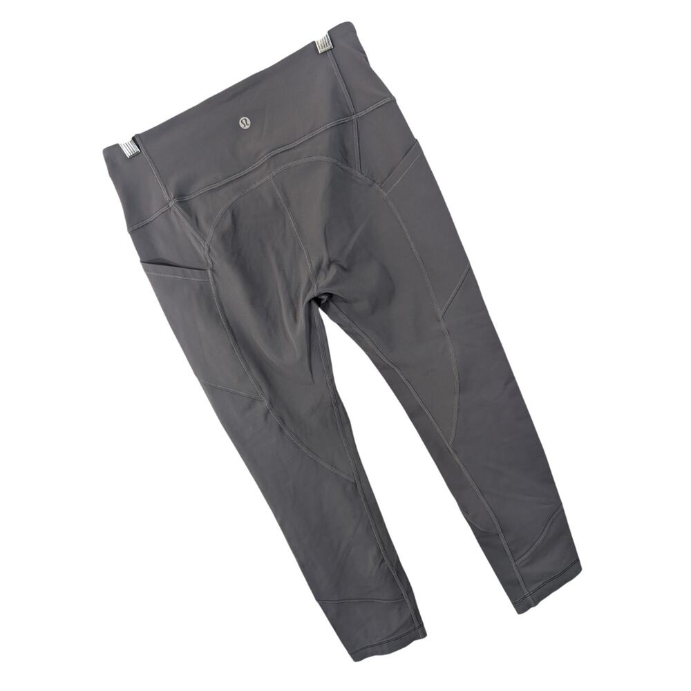 LULULEMON! RICH DOVE GRAY, SIDE PICKETS, ULTRA STRETCH & COMPRESS LEGGINGS! SZ 8